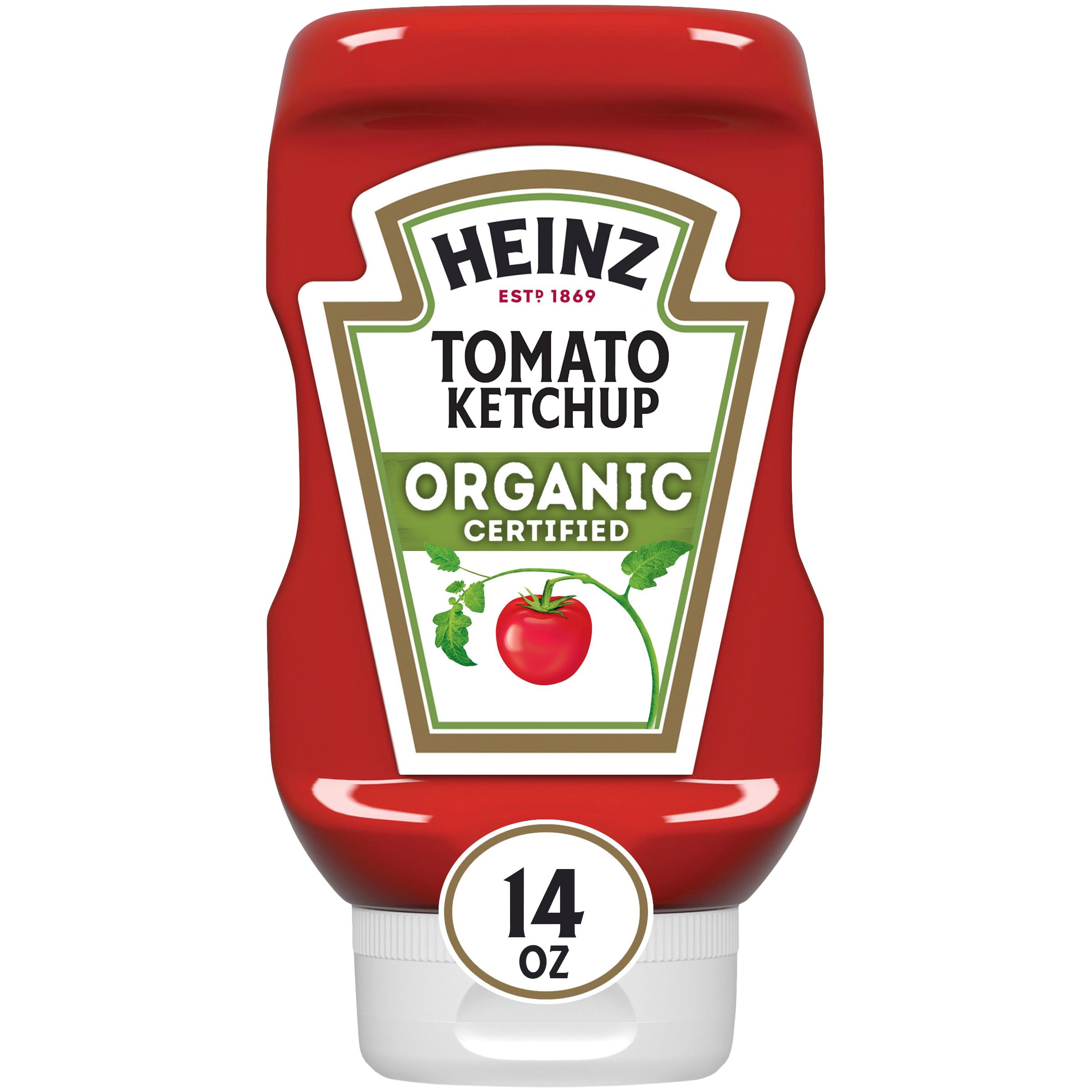 71REFnfI5FL Heinz Organic Tomato Ketchup, 14 oz Bottle - Image 1