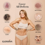 Glossiva Tattoo Cover Up Makeup Waterproof Concealer For Dark Spots, Scars, Vitiligo, And More - 2x30ml - Use on Body, For Legs, for Men and Women (2x30ml) - Image 8