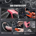 DNA MOTORING TOOLS-00267 12V 1500A 15000 mAh Multi-Function Portable Car Battery Jump Starter for Up to 7.0L Gas & 5.5L Diesel Engine, with Carry Case, Pink - Image 3