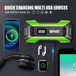 ‎DNA MOTORING TOOLS-00266 12V 1500A 15000 mAh Multi-Function Portable Car Battery Jump Starter for Up to 7.0L Gas & 5.5L Diesel Engine, with Carry Case, Green - Image 2