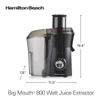 Hamilton Beach Juicer Machine, Big Mouth Large 3” Feed Chute for Whole Fruits and Vegetables, Easy to Clean, Centrifugal Extractor, BPA Free, 800W Motor, Black - Image 2