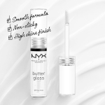 NYX PROFESSIONAL MAKEUP Butter Gloss, Non-Sticky Lip Gloss - Sugar Glass (Clear) - Image 10