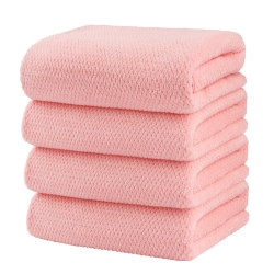 HOMEXCEL Bath Towel Set Pack of 4, (27 x 54 Inches) Microfiber Ultra Soft Highly Absorbent Bath Towel, Lightweight and Quick Drying Towels for Body, Sport, Yoga, SPA, Fitness, Pink