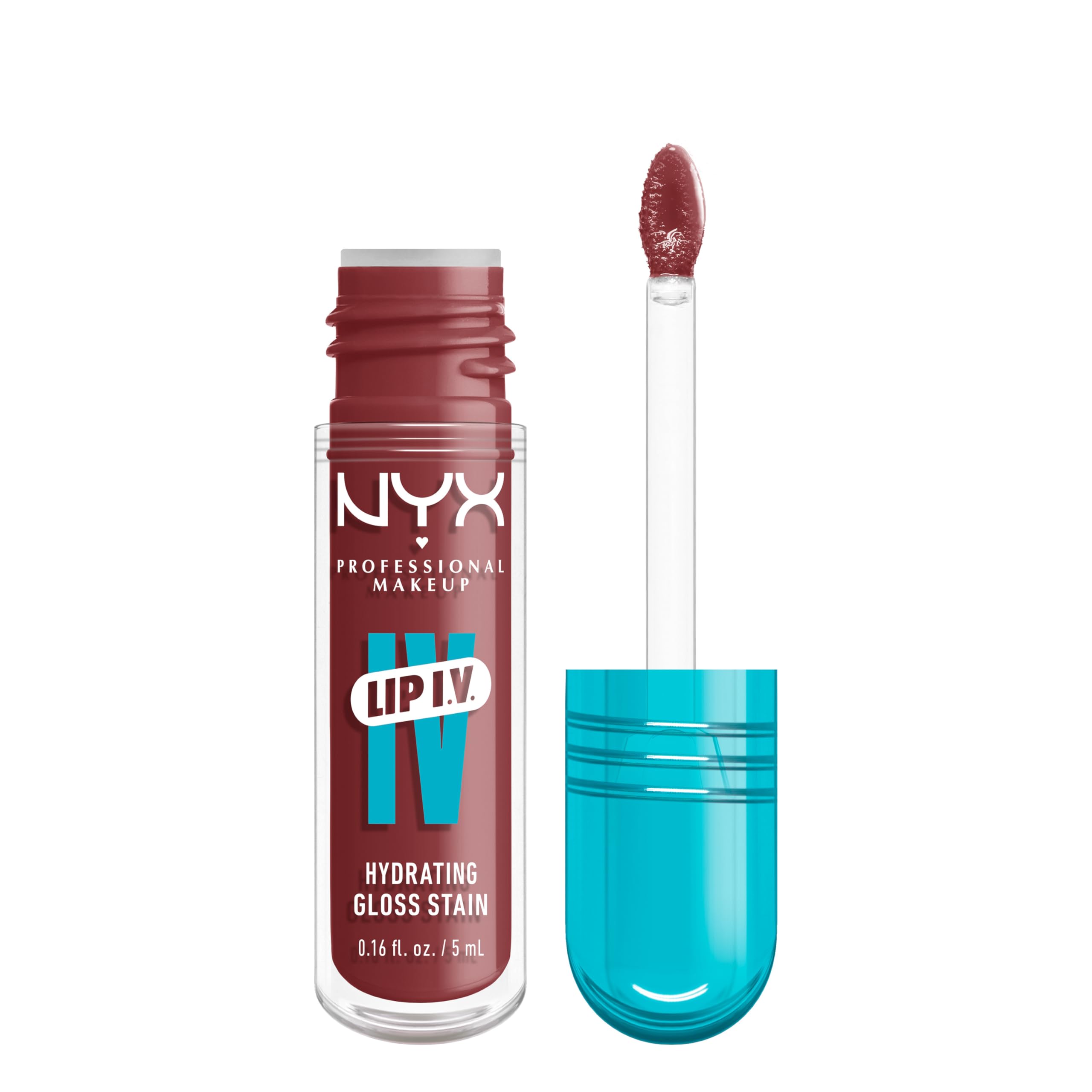 Version 1.0.0 NYX PROFESSIONAL MAKEUP Lip IV Hydrating Gloss Serum, Lip Stain with 12HR Hydration - Hydra Honey (Brown Lip Gloss) - Image 1