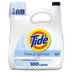 Tide Free & Gentle Liquid Laundry Detergent, 100 Loads, 132 fl oz, Tide Laundry Detergent, Clean Laundry Detergent (Packaging May Vary)