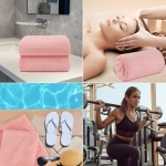 HOMEXCEL Bath Towel Set Pack of 4, (27 x 54 Inches) Microfiber Ultra Soft Highly Absorbent Bath Towel, Lightweight and Quick Drying Towels for Body, Sport, Yoga, SPA, Fitness, Pink - Image 3