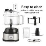 Hamilton Beach Food Processor & Vegetable Chopper for Slicing, Shredding, Mincing, and Puree, 10 Cups + Easy Clean Bowl Scraper, Black and Stainless Steel (70730) - Image 3