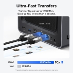 UGREEN NASync DXP4800 Plus 4-Bay Desktop NAS, Intel Pentium Gold 8505 5-Core CPU, 8GB DDR5 RAM, 128G SSD, 1 * 10GbE, 1 * 2.5GbE, 2 * M.2 NVMe Slots, 4K HDMI, Network Attached Storage (Diskless) - Image 7