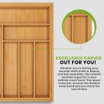 Utopia Kitchen Expandable Bamboo Drawer Organizer for Kitchen Utensils, Flatware, and Cutlery - Silverware Holder and Tray - Image 5