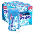 Mentos Pure Fresh Sugar-Free Chewing Gum with Xylitol, Fresh Mint, 50 Piece Bottle (Bulk Pack of 6)