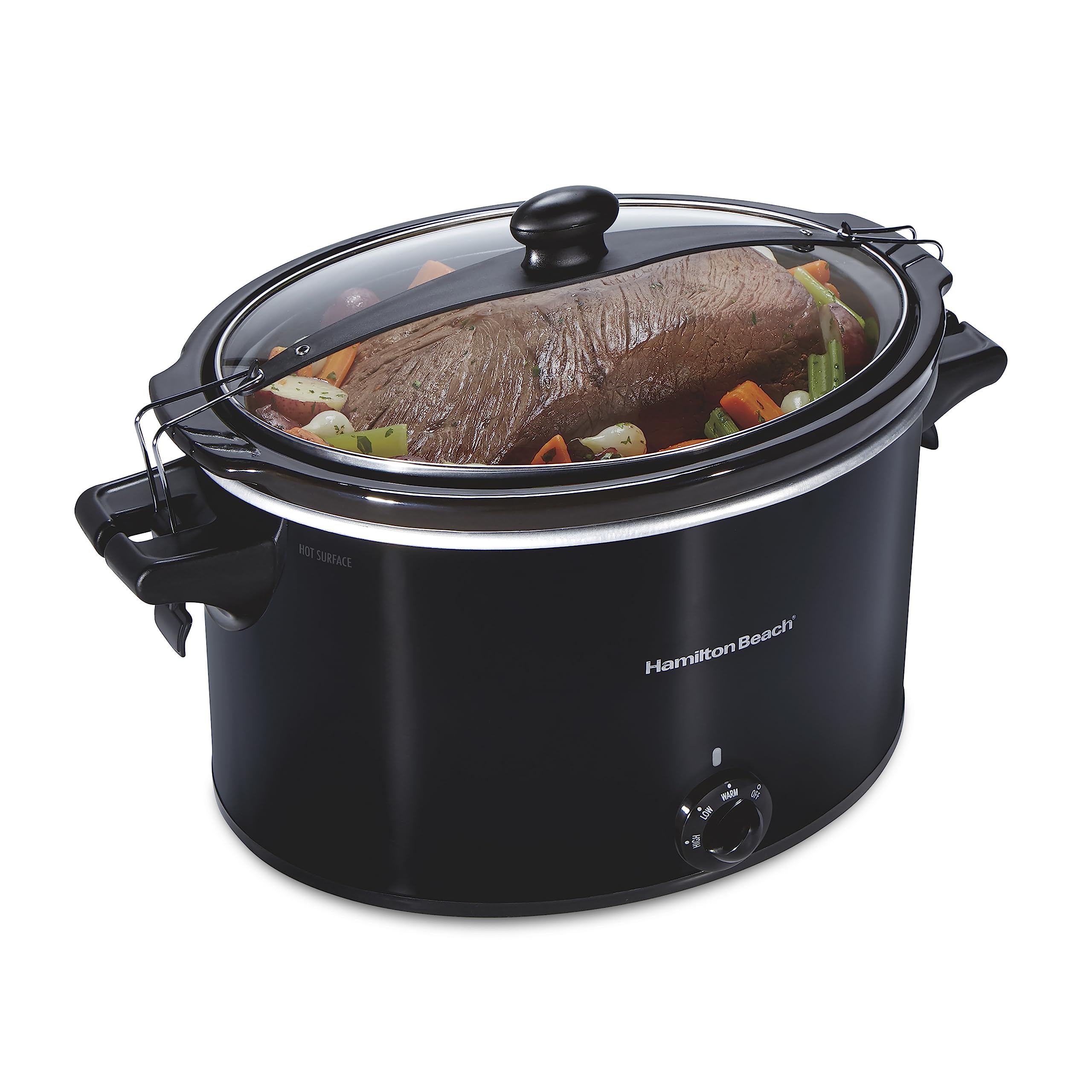 Version 1.0.0 Hamilton Beach Slow Cooker, Extra Large 10 Quart, Stay or Go Portable With Lid Lock, Dishwasher Safe Crock, Black (33195) - Image 1
