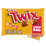 TWIX Caramel Fun Size Chocolate Cookie Candy Bars Individually Wrapped Easter Basket Egg Stuffers Easter Candy, 18.28 oz Bag