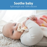 Dr. Brown's HappyPaci 100% Silicone Baby Pacifier, Contoured One-Piece Design, White, Blue, Light Blue, 0-6m, BPA-Free, 3 Pack - Image 16