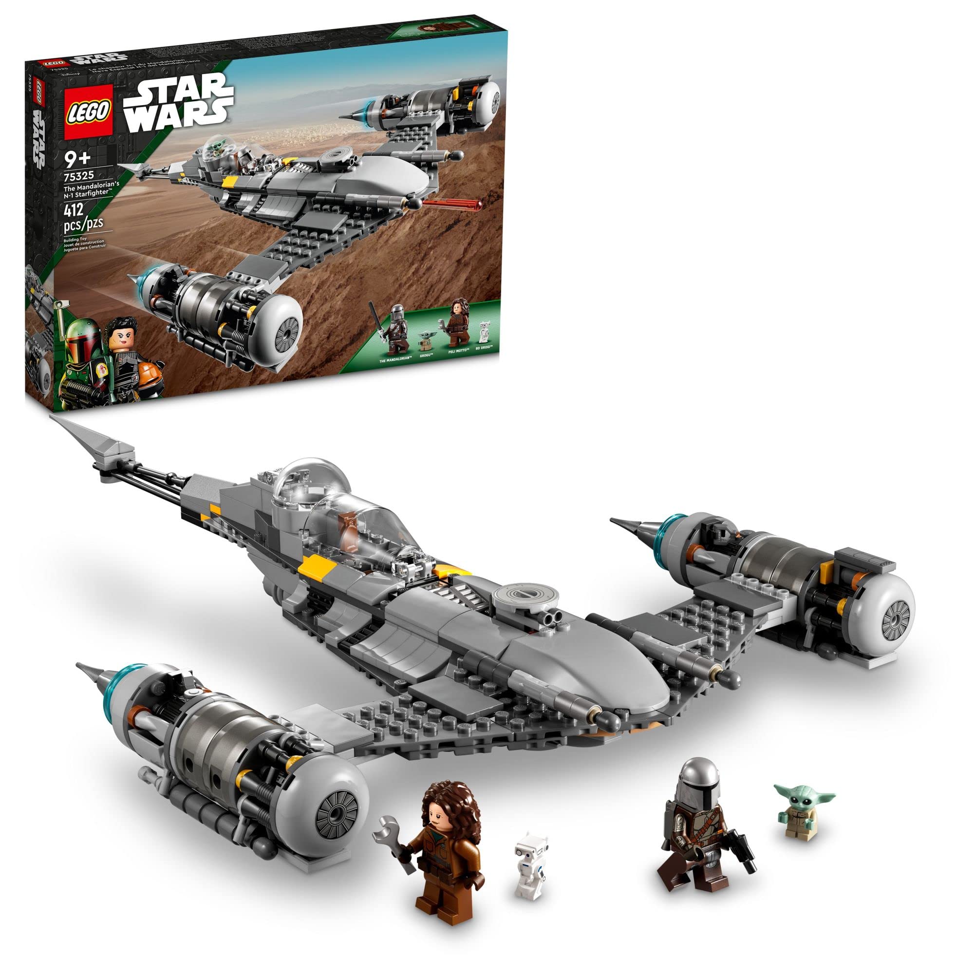 Version 1.0.0 LEGO Star Wars The Mandalorian's N-1 Starfighter 75325 Building Set - The Book of Boba Fett, Featuring Baby Yoda Grogu and Droid Toy Figures, Birthday Gift idea for Kids, Boys & Girls Ages 9+ - Image 1