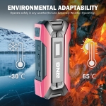 DNA MOTORING TOOLS-00267 12V 1500A 15000 mAh Multi-Function Portable Car Battery Jump Starter for Up to 7.0L Gas & 5.5L Diesel Engine, with Carry Case, Pink - Image 4