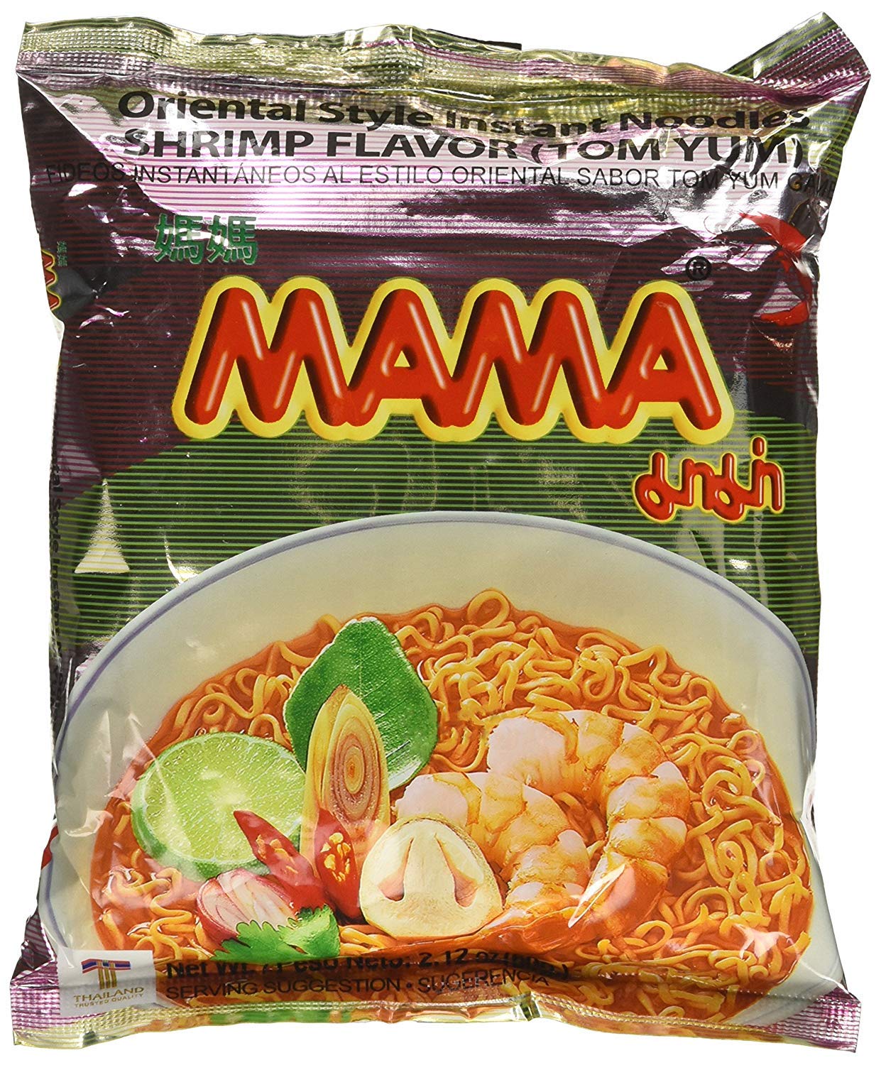 Version 1.0.0 Mama Instant Ramen Noodle Tom Yum Shrimp Flavour (Pack of 30),Original,58.2 Ounce - Image 1