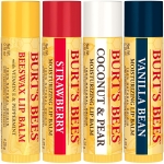 Burt's Bees Lip Balm Stocking Stuffers, Moisturizing Lip Care Christmas Gifts, Original Beeswax, Strawberry, Coconut & Pear, Vanilla Bean with Fruit Extracts, Natural Origin Lip Care (4-Pack) - Image 5