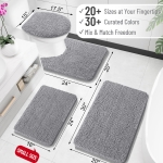 OLANLY Bathroom Rugs 30x20, Extra Soft Absorbent Chenille Bath Rugs, Rubber Backing Quick Dry, Machine Washable Bath Mats for Bathroom Floor, Tub and Shower, Home Decor Accessories, Grey - Image 7