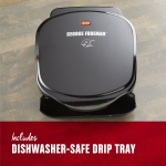 George Foreman 2-Serving Classic Plate Electric Indoor Grill and Panini Press, Black, GR10B - Image 6