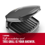 George Foreman 2-Serving Classic Plate Electric Indoor Grill and Panini Press, Black, GR10B - Image 7