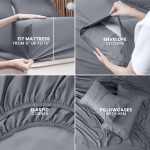 Utopia Bedding Queen Bed Sheets Set - 4 Piece Bedding - Brushed Microfiber 100% Polyester - Shrinkage and Fade Resistant - Easy Care (Queen, Grey) - Image 4