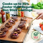 BELLA XL Electric Ceramic Titanium Griddle, Make 15 Eggs At Once, Healthy-Eco Non-stick Coating, Hassle-Free Clean Up, Large Submersible Cooking Surface, 12" x 22", Copper/Black - Image 3