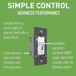 Legrand Pass & Seymour TSDCL303PTCCCV6 Toggle Slide Dimmer CFL/LED/Incandescent, Single-Pole/3-Way, 300W, No De-Rating, White/Light Almond, Ivory (1 Count) - Image 9