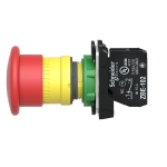 Schneider Electric XB5AT842 Emergency Stop Push Button Switch for Industrial Machinery, Plastic Bezel, Fits 22mm Diameter Cutouts, Trigger Latching Push-Pull, 1NC, 40mm Red Mushroom - Image 6