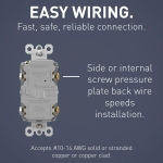 Legrand radiant 1597WCCD12 15 Amp GFCI Self Test Decorator Duplex Outlet, White (1 Count) - Image 5