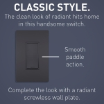 Legrand radiant TM873GCC10 15 Amp Rocker Wall Switch, 3-Way Decorator Light Switches, Graphite (1 Count) - Image 10