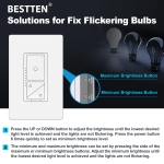 BESTTEN Super Slim Digital Led Dimmer Switch with Air Gap Power Cut Off Switch, 3 Button Control, Single Pole or 3 Way Dimmable Dimmer, Screwless Wallplate Included, ETL Listed, White - Image 4