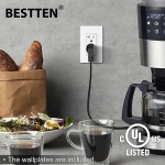 BESTTEN 10 Pack 20 Amp Receptacle Outlet with Tamper Resistant, Screwless Wallplate Included, 20A/125V/2500W, UL Listed, White - Image 4